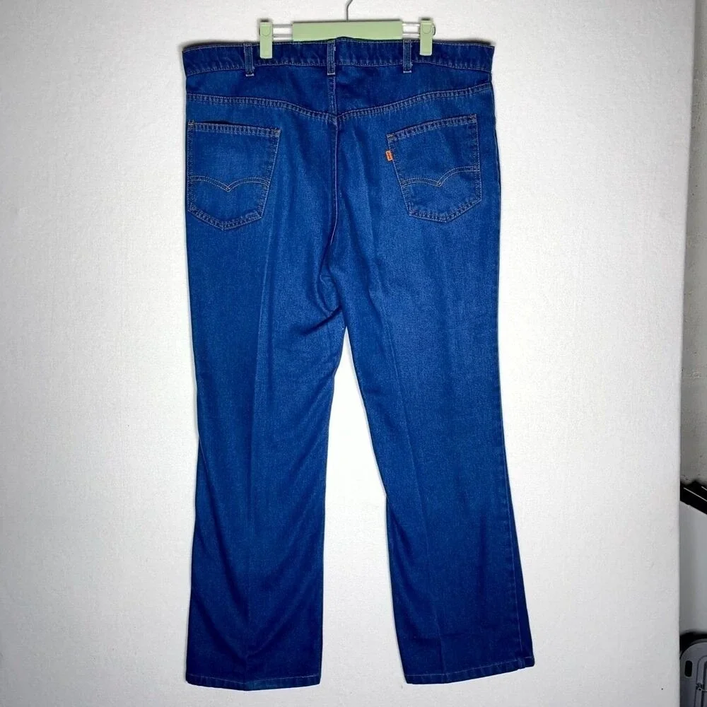 Vintage Levis For Men Skosh More Comfort Orange Tab Jeans Blue 42x32 Made in USA